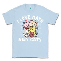 Dusty Blue i love math and cats mountain heart mathematics lover gifts cute and f Classic Tee - linhVisuals