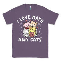 Lavender i love math and cats mountain heart mathematics lover gifts cute and f Classic Tee - linhVisuals