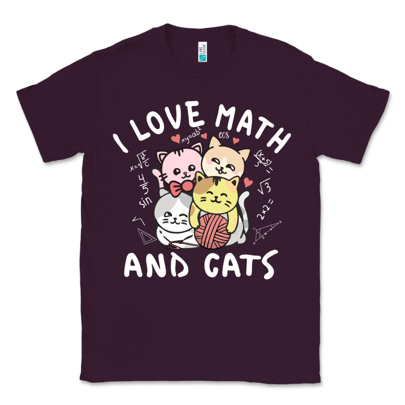 I Love Math And Cats Mountain Heart Mathematics Lover Gifts Cute And F Classic Tee by linhVisuals | Teevron