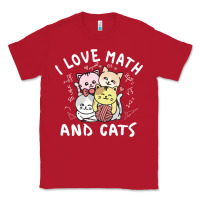 Red i love math and cats mountain heart mathematics lover gifts cute and f Classic Tee - linhVisuals