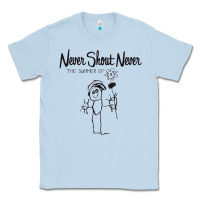 Dusty Blue Never SHOUT Never Classic Tee - linhVisuals