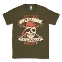 Let The Pirate Shenanigans Begin Skull Vintage Pirate Skeleton Hallowe Classic Tee | Teevron