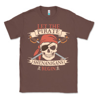 Chestnut let the pirate shenanigans begin skull vintage pirate skeleton hallowe Classic Tee - linhVisuals