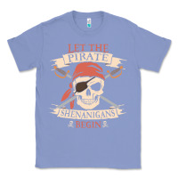 Colony Blue let the pirate shenanigans begin skull vintage pirate skeleton hallowe Classic Tee - linhVisuals