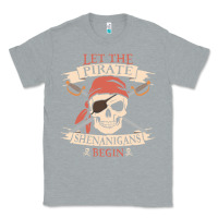 Heather Grey let the pirate shenanigans begin skull vintage pirate skeleton hallowe Classic Tee - linhVisuals