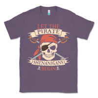 Lavender let the pirate shenanigans begin skull vintage pirate skeleton hallowe Classic Tee - linhVisuals