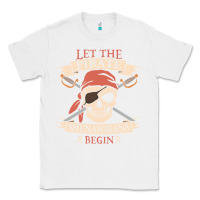 White let the pirate shenanigans begin skull vintage pirate skeleton hallowe Classic Tee - linhVisuals