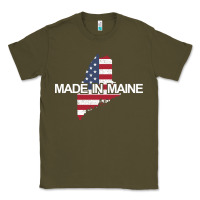 Army Green made in maine american flag funny patriotic state lover gift Classic Tee - linhVisuals