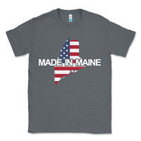 Charcoal Heather made in maine american flag funny patriotic state lover gift Classic Tee - linhVisuals