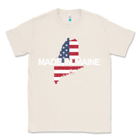 Natural made in maine american flag funny patriotic state lover gift Classic Tee - linhVisuals