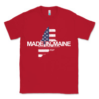 Red made in maine american flag funny patriotic state lover gift Classic Tee - linhVisuals