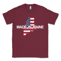 Burgundy made in maine american flag funny patriotic state lover gift Classic Tee - linhVisuals