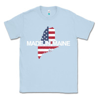 Dusty Blue made in maine american flag funny patriotic state lover gift Classic Tee - linhVisuals