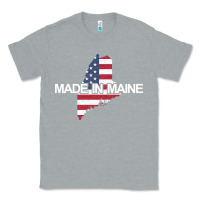 Heather Grey made in maine american flag funny patriotic state lover gift Classic Tee - linhVisuals