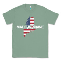Sage made in maine american flag funny patriotic state lover gift Classic Tee - linhVisuals