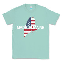 Seafoam made in maine american flag funny patriotic state lover gift Classic Tee - linhVisuals