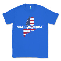 Made In Maine American Flag Funny Patriotic State Lover Gift Classic Tee | Teevron