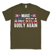 Army Green make america godly again american flag letters christian quote Classic Tee - linhVisuals