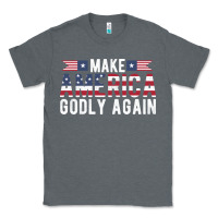 Charcoal Heather make america godly again american flag letters christian quote Classic Tee - linhVisuals
