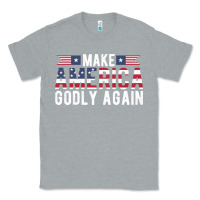 Heather Grey make america godly again american flag letters christian quote Classic Tee - linhVisuals