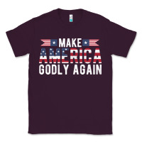 Plum make america godly again american flag letters christian quote Classic Tee - linhVisuals