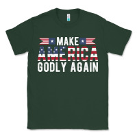 Sports Green make america godly again american flag letters christian quote Classic Tee - linhVisuals