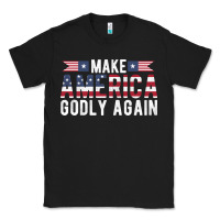 Black make america godly again american flag letters christian quote Classic Tee - linhVisuals
