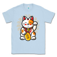 Dusty Blue maneki neko lucky cat money feline japanese good luck charm kitten gif Classic Tee - linhVisuals
