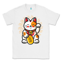 White maneki neko lucky cat money feline japanese good luck charm kitten gif Classic Tee - linhVisuals