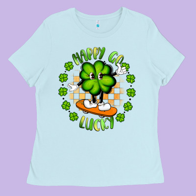 Happy Go Lucky Ladies Tee Designed By Artiststas