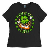 Black happy go lucky Ladies Tee - Artiststas
