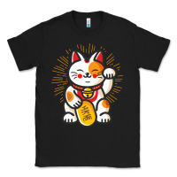 Maneki Neko Lucky Cat Money Feline Japanese Good Luck Charm Kitten Gif Classic Tee | Teevron