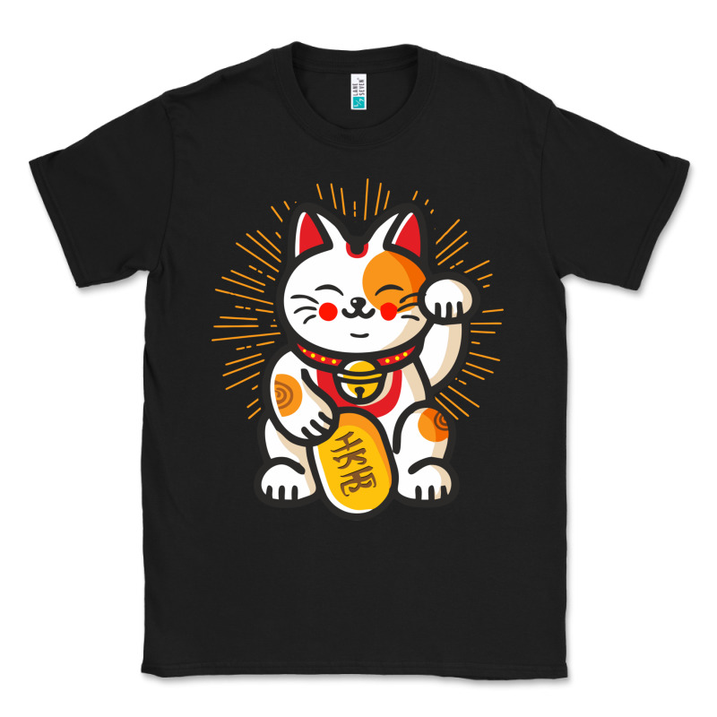 Maneki Neko Lucky Cat Money Feline Japanese Good Luck Charm Kitten Gif Classic Tee by linhVisuals | Teevron