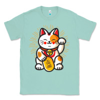 Seafoam maneki neko lucky cat money feline japanese good luck charm kitten gif Classic Tee - linhVisuals
