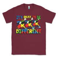 Burgundy It's okay to be different Autism Classic Tee - FaDigitalArtStudio