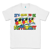 White It's okay to be different Autism Classic Tee - FaDigitalArtStudio