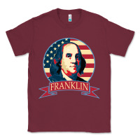 Burgundy benjamin franklin Classic Tee - linhVisuals