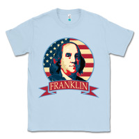 Dusty Blue benjamin franklin Classic Tee - linhVisuals