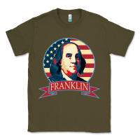 Army Green benjamin franklin Classic Tee - linhVisuals