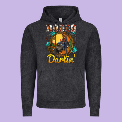 Western Rodeo Darlin' Sunset Sunflowers Weapon Vintage Hoodie Designed By Barkaloodesign