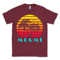 Burgundy miami 80s sunset Classic Tee - linhVisuals