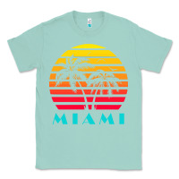Seafoam miami 80s sunset Classic Tee - linhVisuals