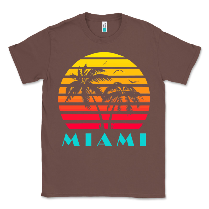 Miami 80s Sunset Classic Tee by linhVisuals | Teevron