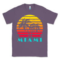 Lavender miami 80s sunset Classic Tee - linhVisuals
