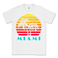 White miami 80s sunset Classic Tee - linhVisuals