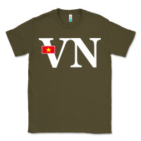Army Green Vietnam Flag and Country Initials Classic Tee - linhVisuals
