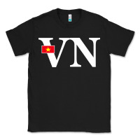 Black Vietnam Flag and Country Initials Classic Tee - linhVisuals