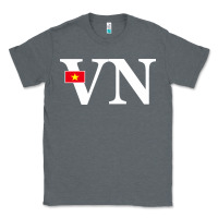 Charcoal Heather Vietnam Flag and Country Initials Classic Tee - linhVisuals
