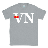 Heather Grey Vietnam Flag and Country Initials Classic Tee - linhVisuals