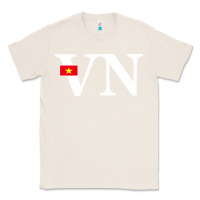 Natural Vietnam Flag and Country Initials Classic Tee - linhVisuals